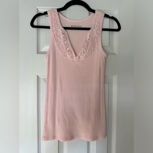 Pink New York & Company Sequin Crochet Tank